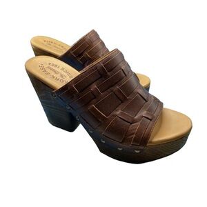 Kork-Ease Charissa Platform Sandal Wet Sand Leather Brown size 9M